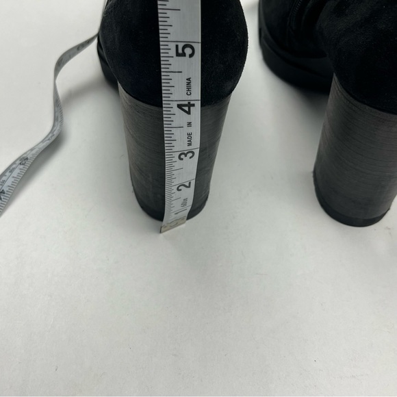 Paul Green Heeled Suede Black Booties Womens Size US 8.5‎ UK 6 Side Zipper NEW - Picture 9 of 11